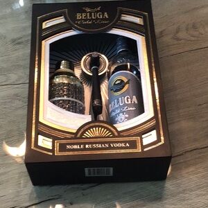 Beluga Noble Russian Vodka gift set empty bottle
